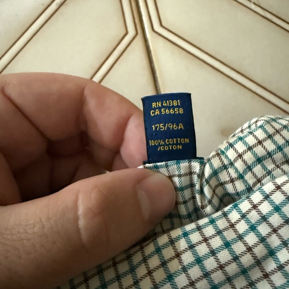 Ralph Lauren Men's Checkered Shirt - Green, Brown, and Off-White - Picture 7 of 7